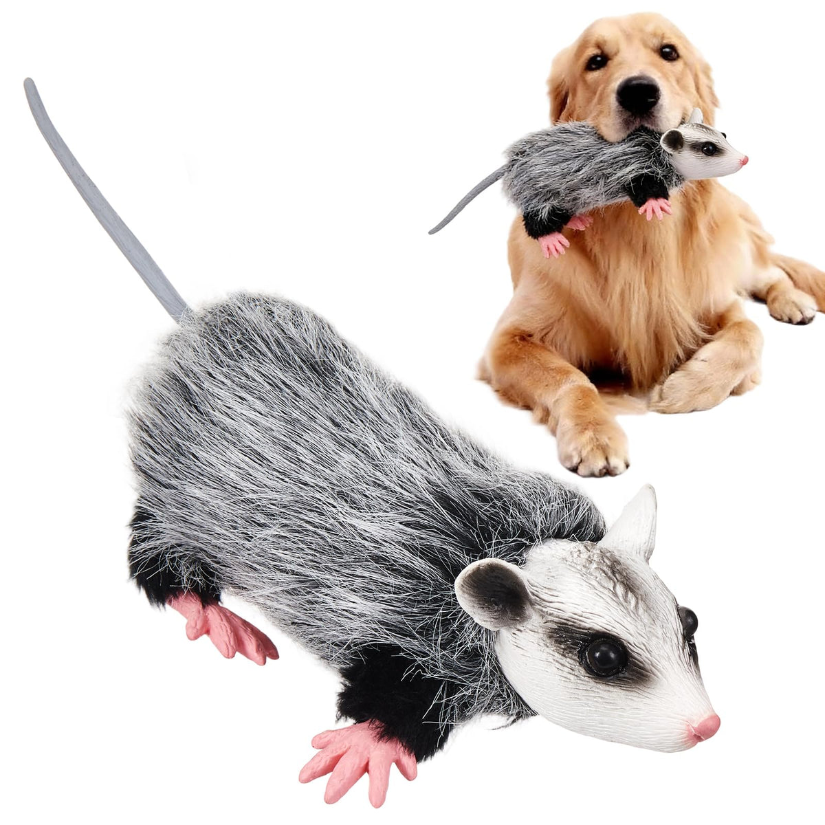 Gemscream opossum dog toy full view for cuddly play and interactive fun