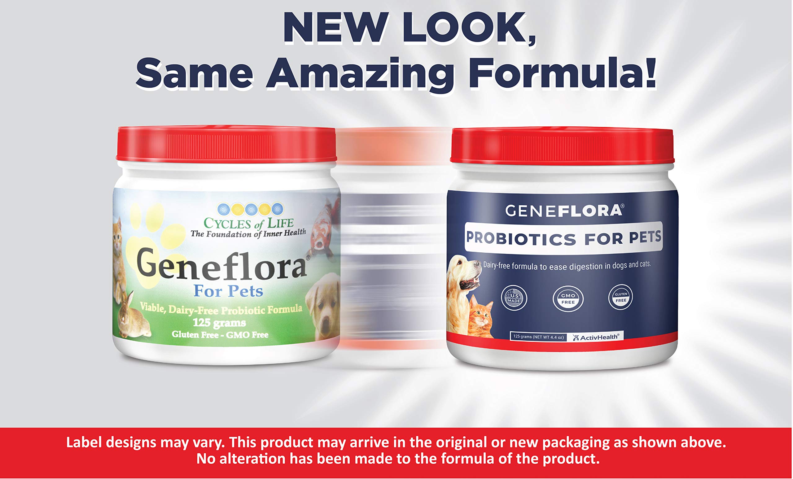 Geneflora dog probiotic powder promotes canine digestive balance.