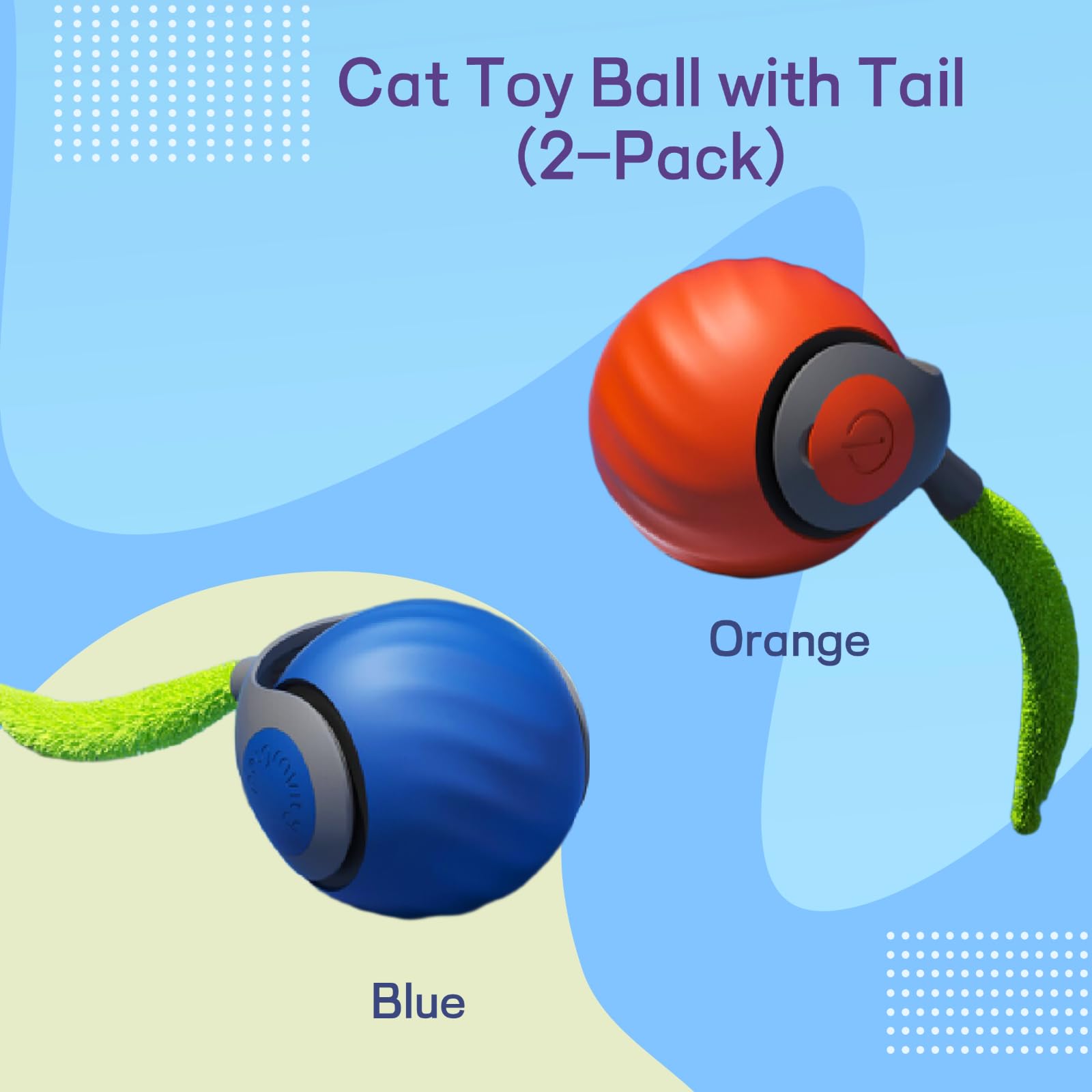 Generic 2-pack cat toy ball with tails for shared play and multi-cat engagement.