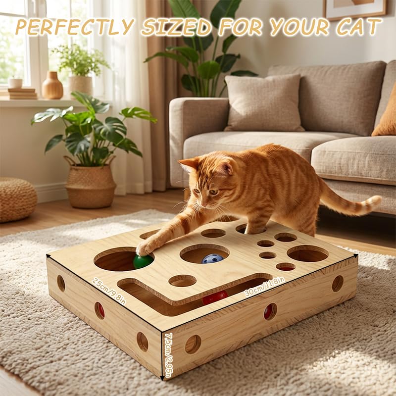 Generic 2026 cat scratch puzzle enrichment box durable wood construction ensures long-lasting entertainment