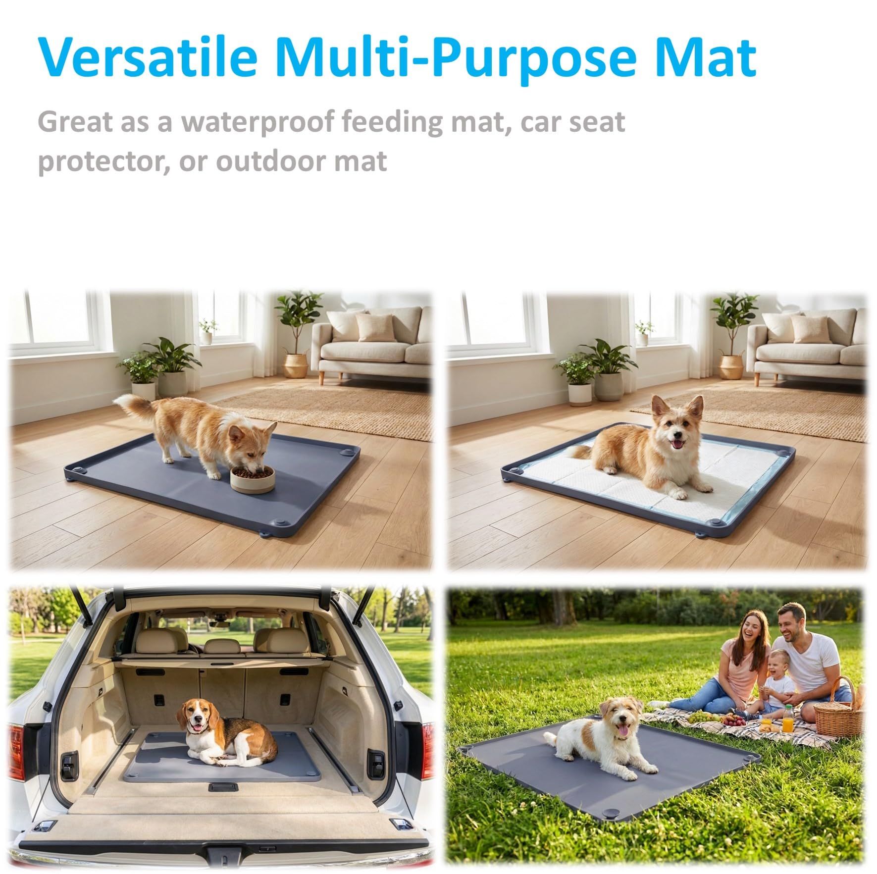 Generic 2-in-1 silicone dog pee pad holder tray fits standard 24x24 pads for puppies