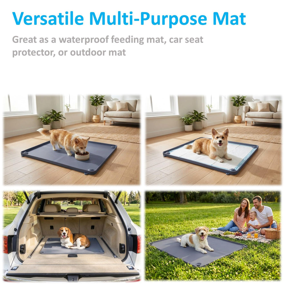Generic 2-in-1 silicone dog pee pad holder tray fits standard 24x24 pads for puppies