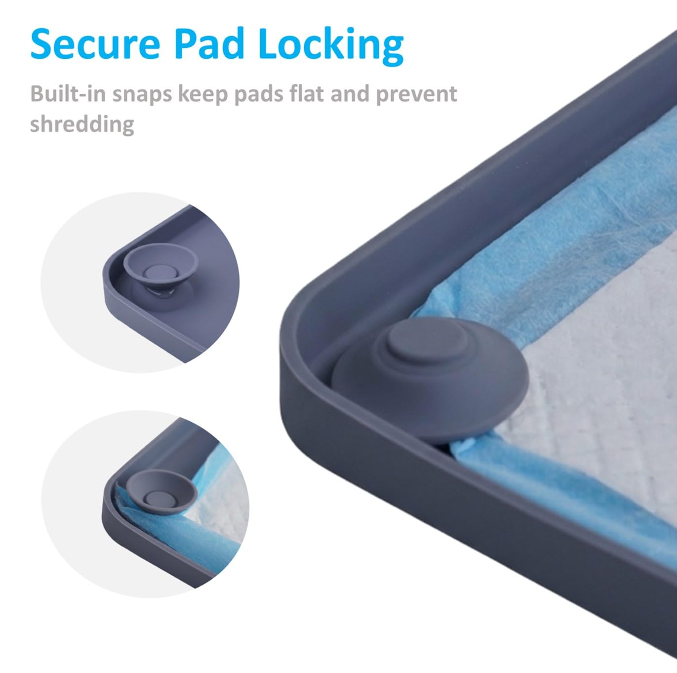 Generic 2-in-1 silicone dog pee pad holder tray side edge showing raised guard