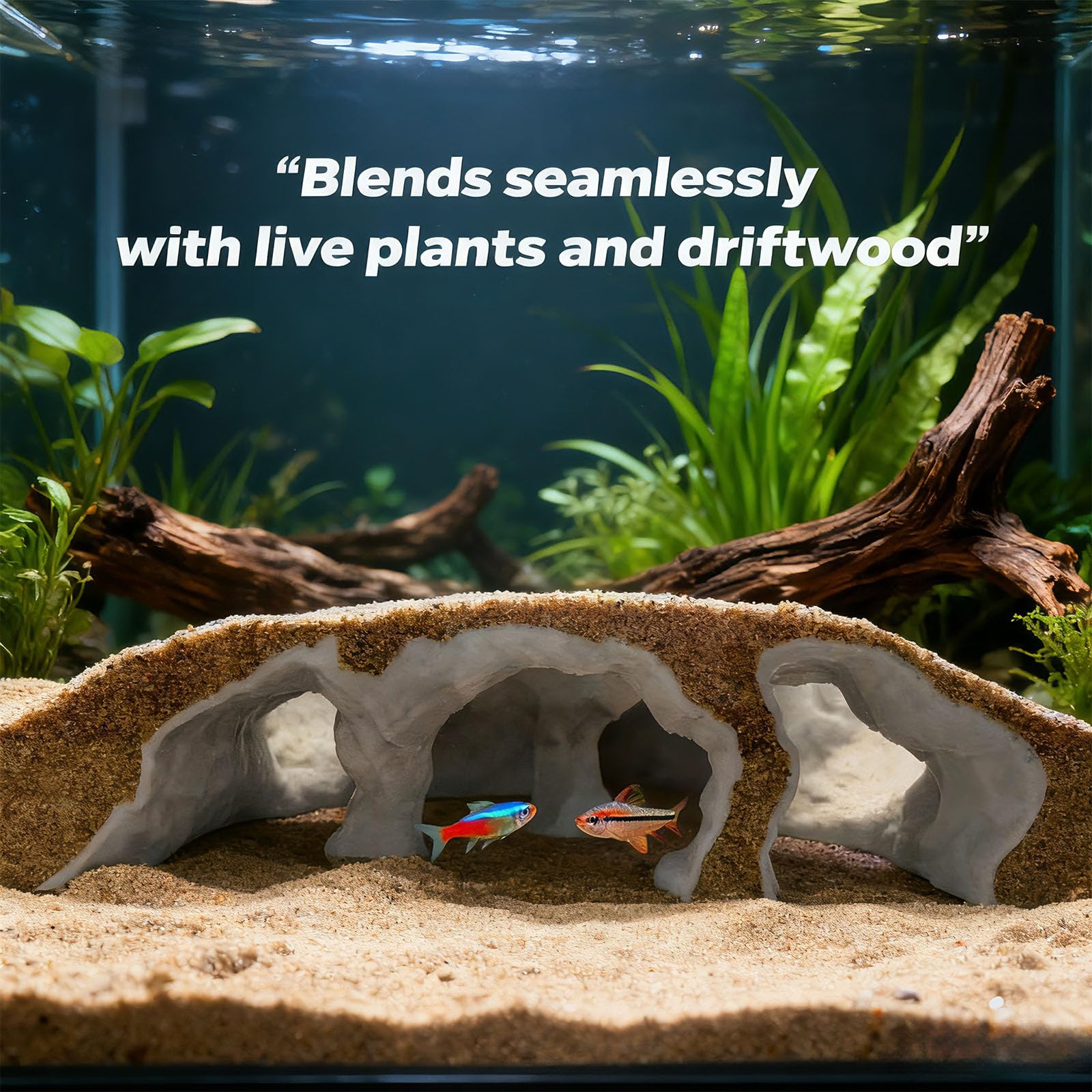 Generic 3D-printed aquarium cave supports breeding setups and fry protection.