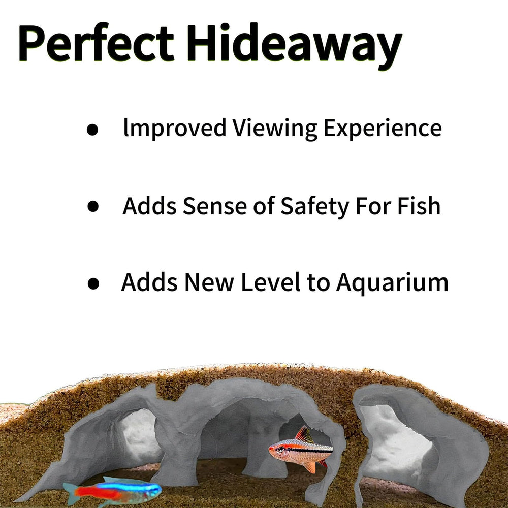 Generic 3D-printed underground cave adds textured surface for natural aquascapes.