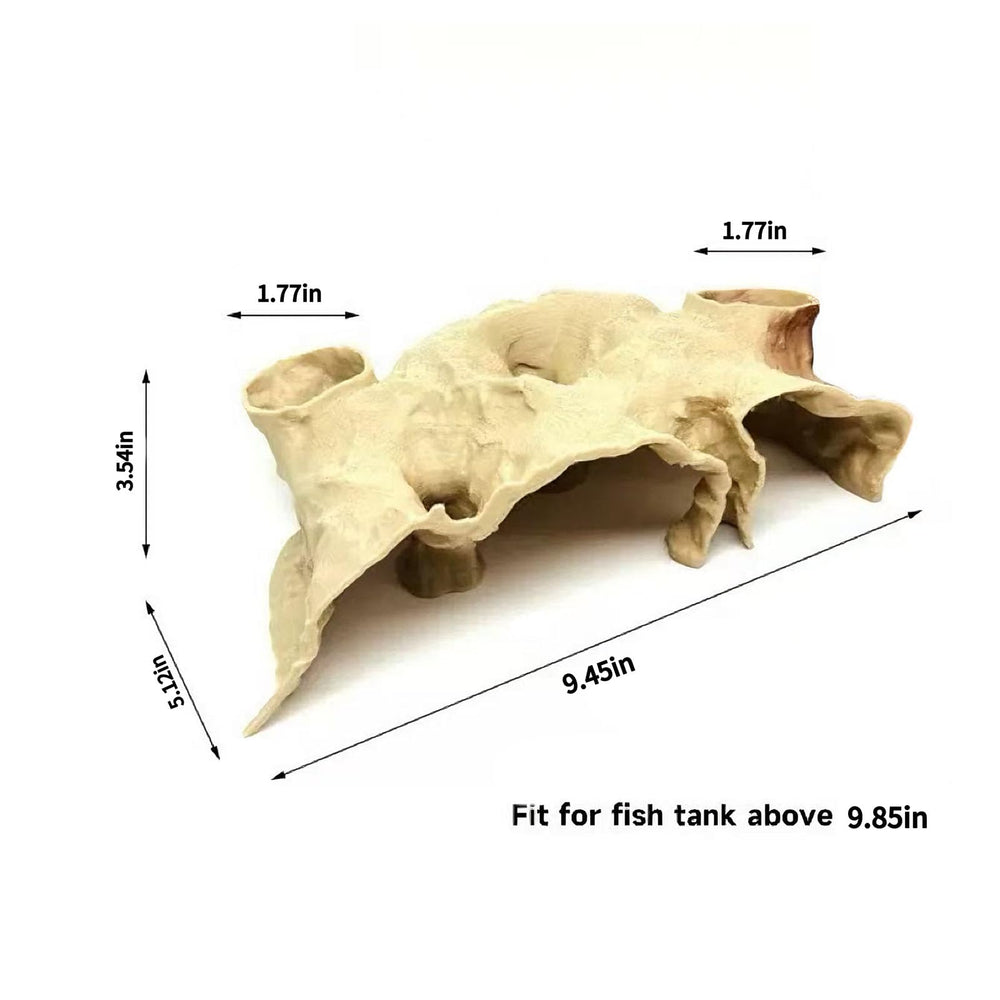 Generic 3D-printed aquarium cave with weighted base stabilizes placement.