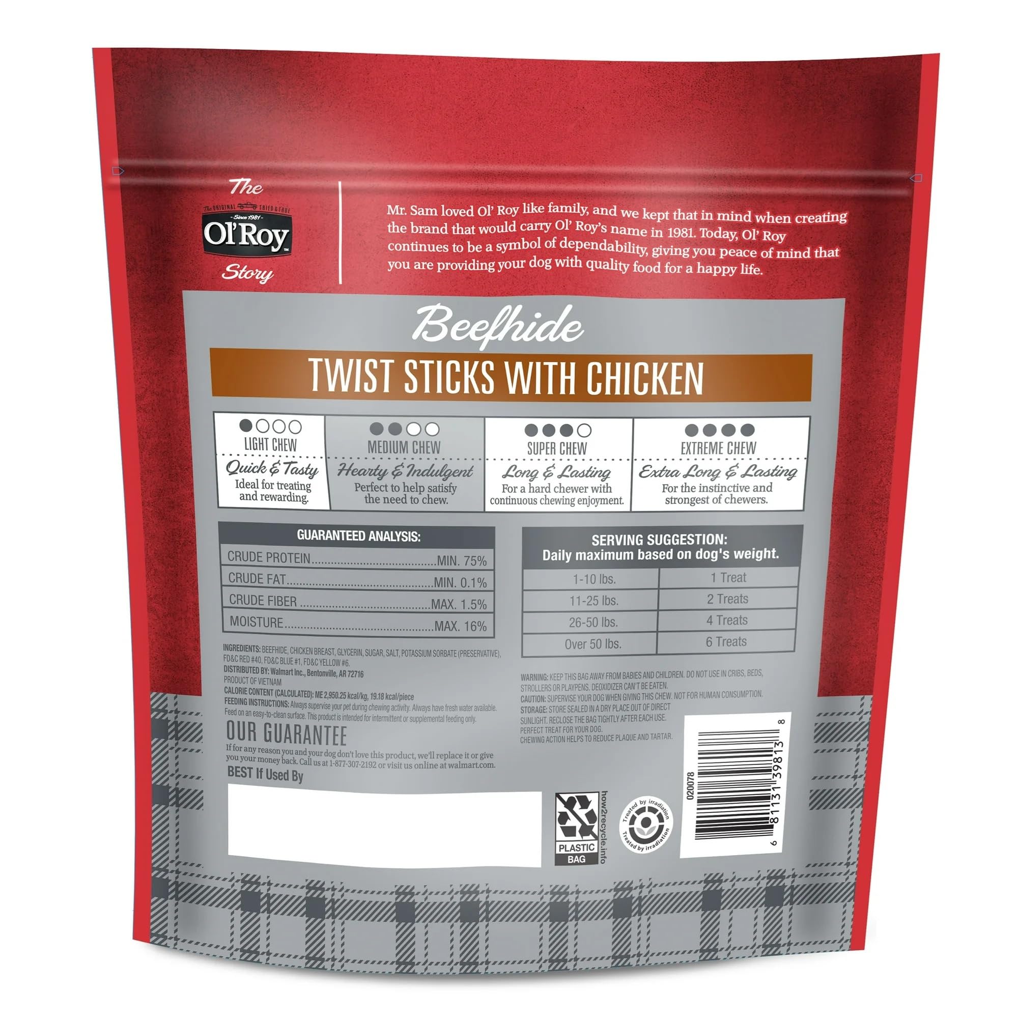 Generic 5-inch chew stick image showcasing sturdy chew for dogs of all sizes