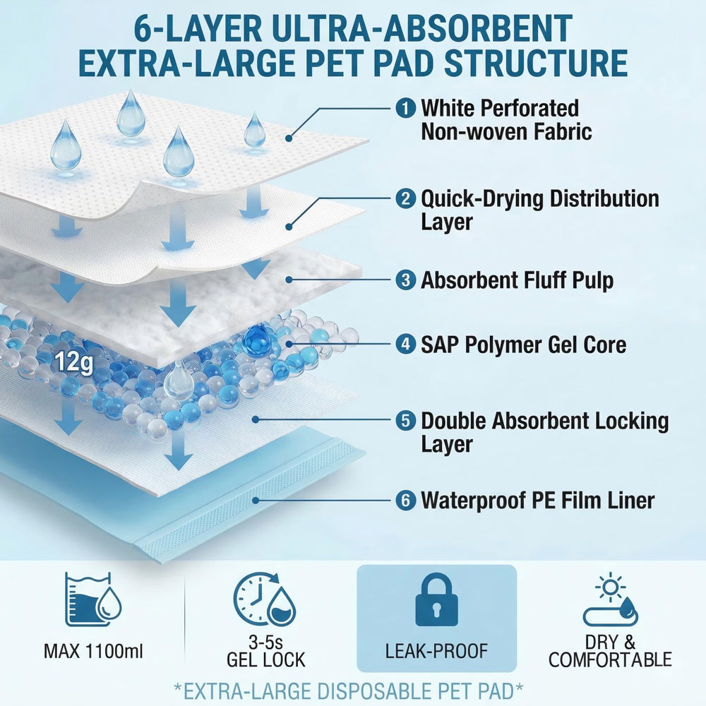 Generic 6-layer leak-proof back layer protects floors from accidents