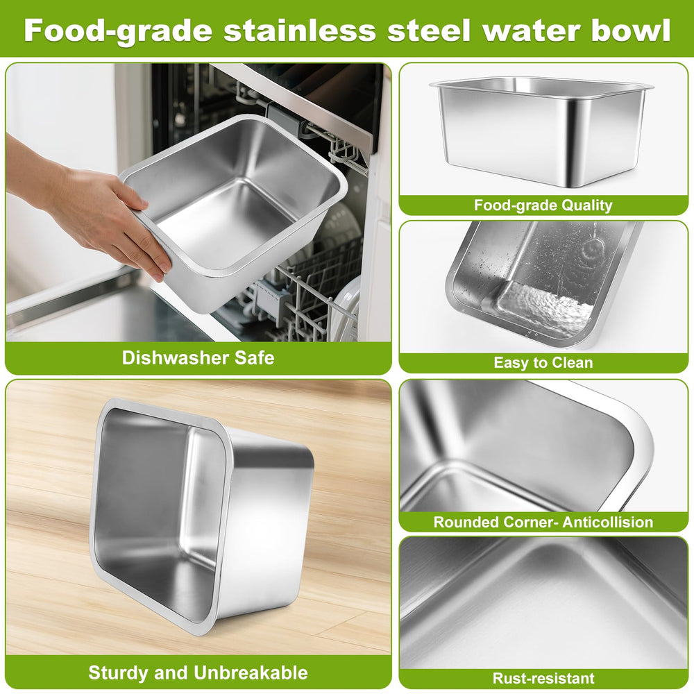Generic elevated dog bowl at 14-inch height reduces slouching for tall dogs.