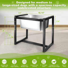 Generic adjustable height dog water bowl stand at 12 inches for larger pets