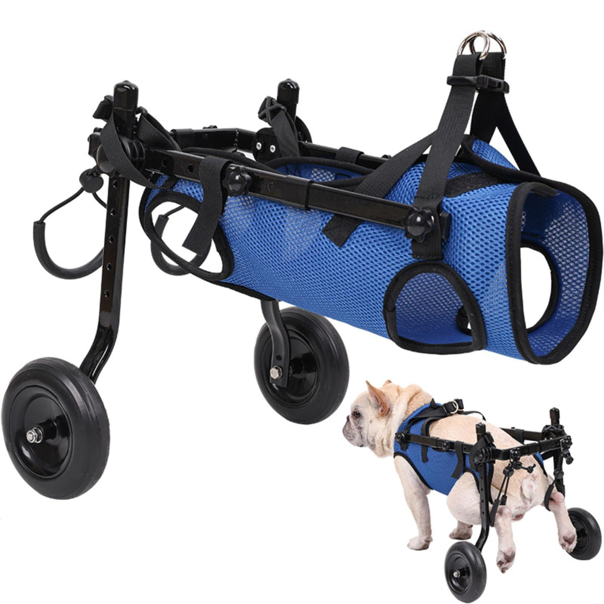 Generic Adjustable Small Dog Wheelchair frame assembly shows quick setup and sturdy support.