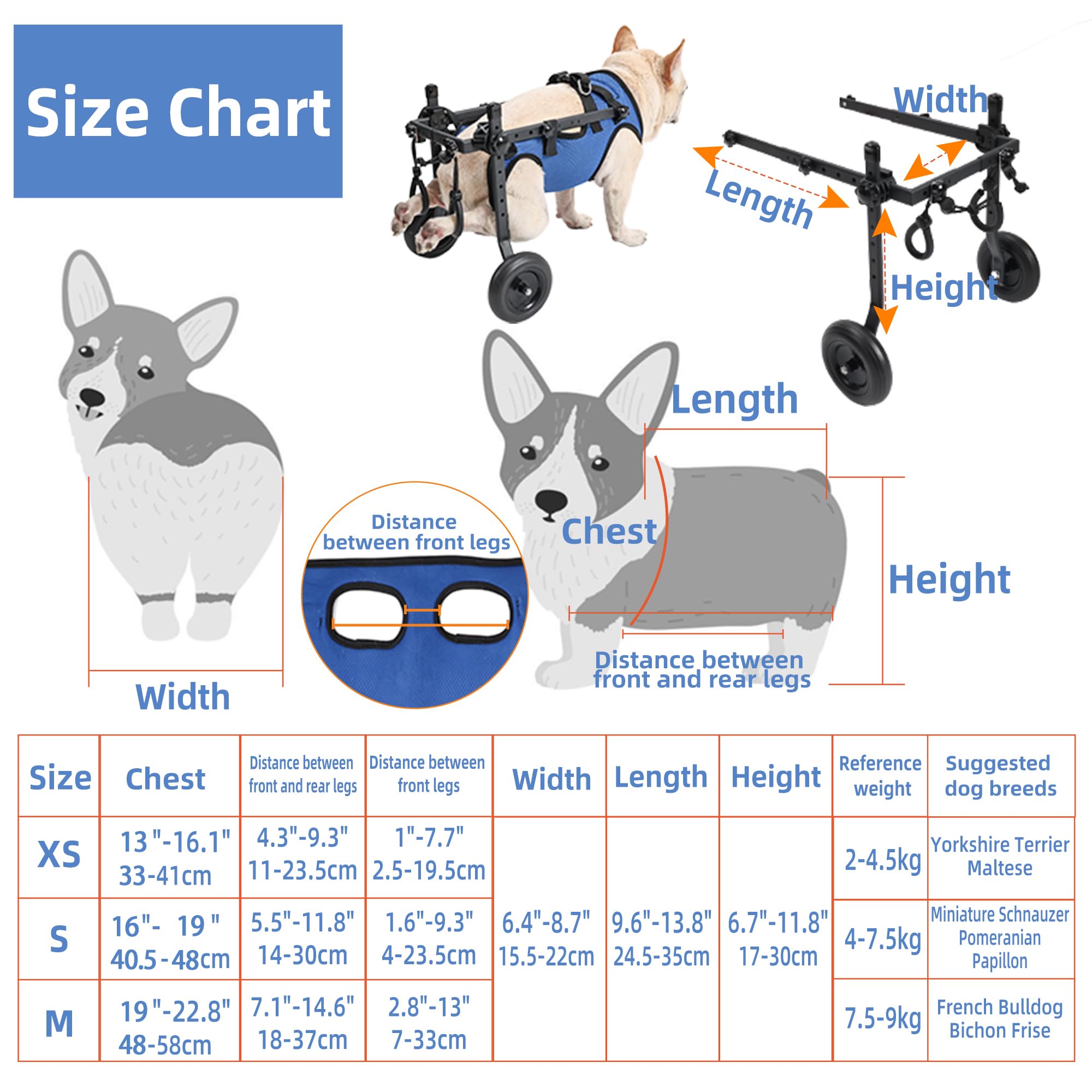 Generic Adjustable Small Dog Wheelchair harness setup demonstrates secure fit and easy on-the-go mobility.