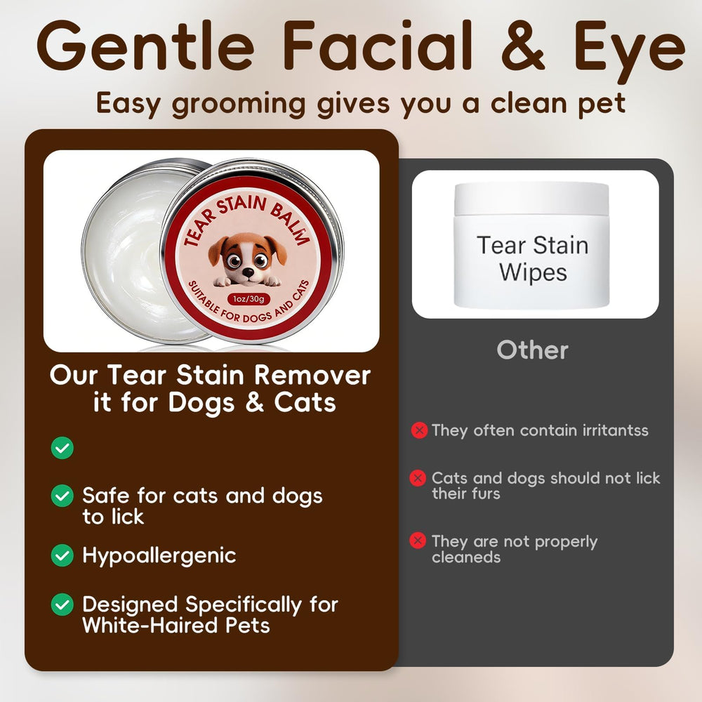 Three-step application shown: wipe, dry, apply balm with the brush.