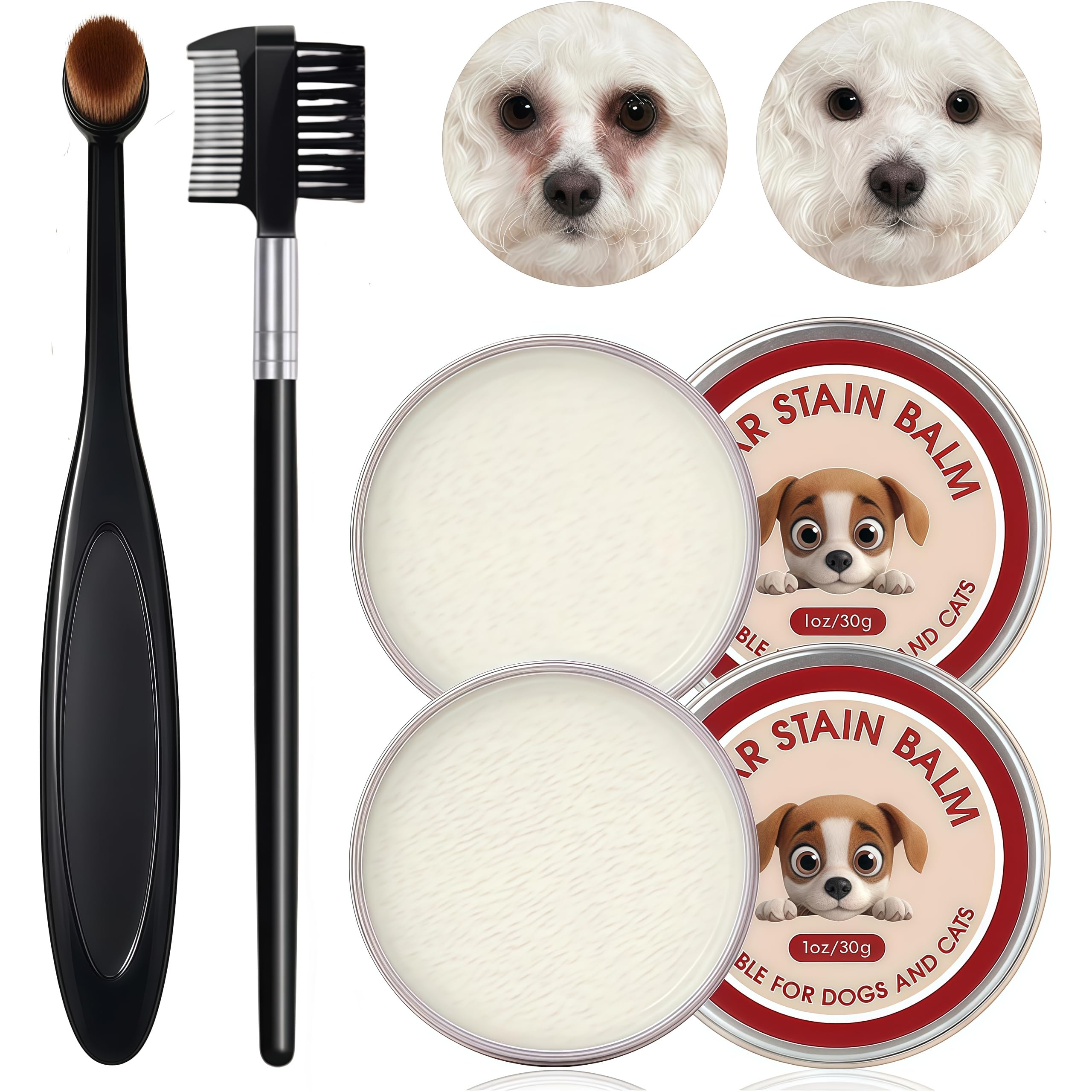 Generic Angel Eyes tear stain remover balm with pro brush for precise application.