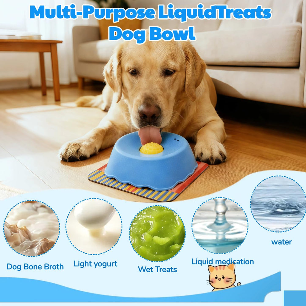 Generic built-in ball slows feeding while promoting hydration.