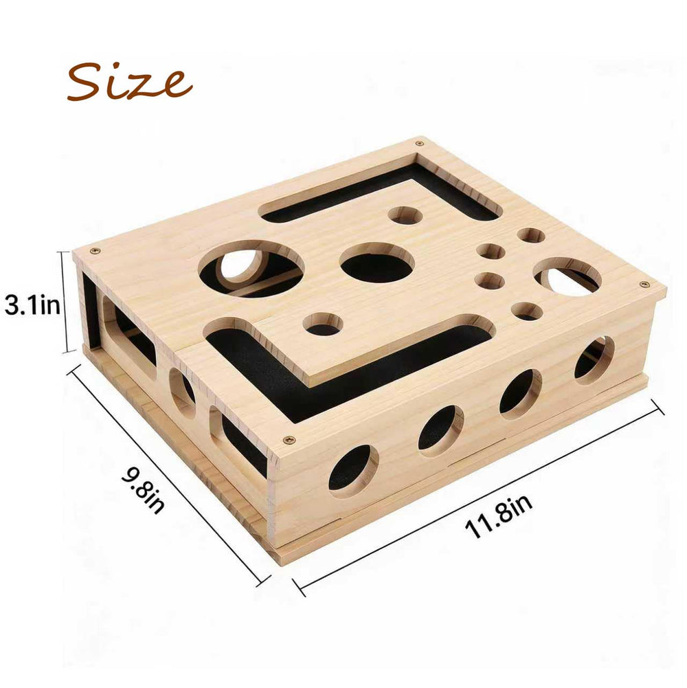 Generic built-in bell ball feature adds interactive play to the scratching box.