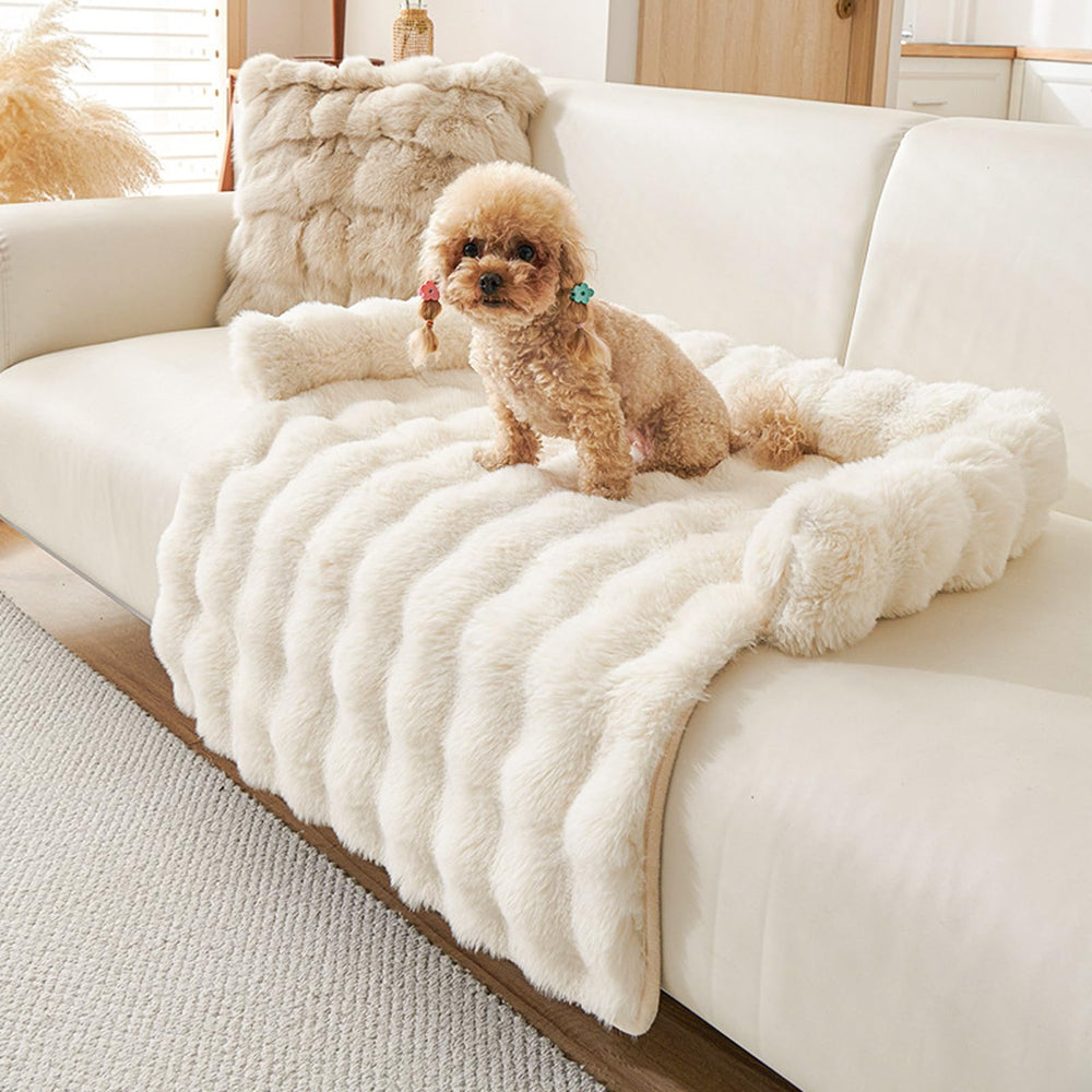 Generic Calming Dog Bed curved design for couch lounging and comfort