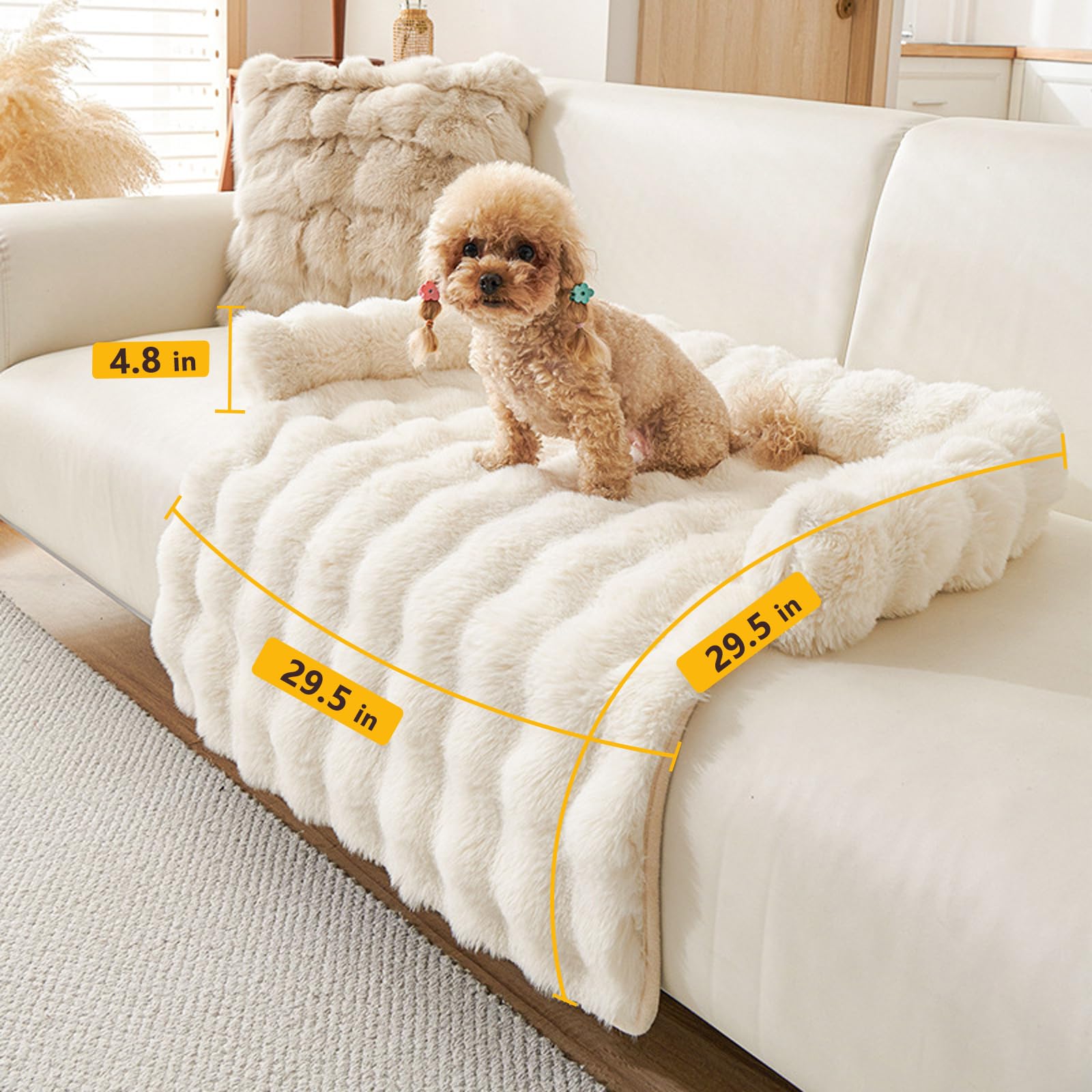 Generic Calming Dog Bed memory-foam-layer supports joints gently