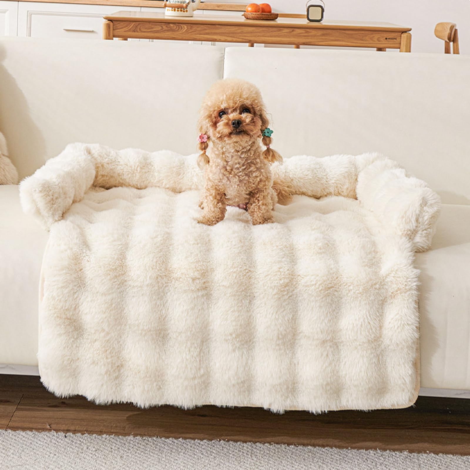 Generic Calming Dog Bed plush-fabric creates soft inviting comfort
