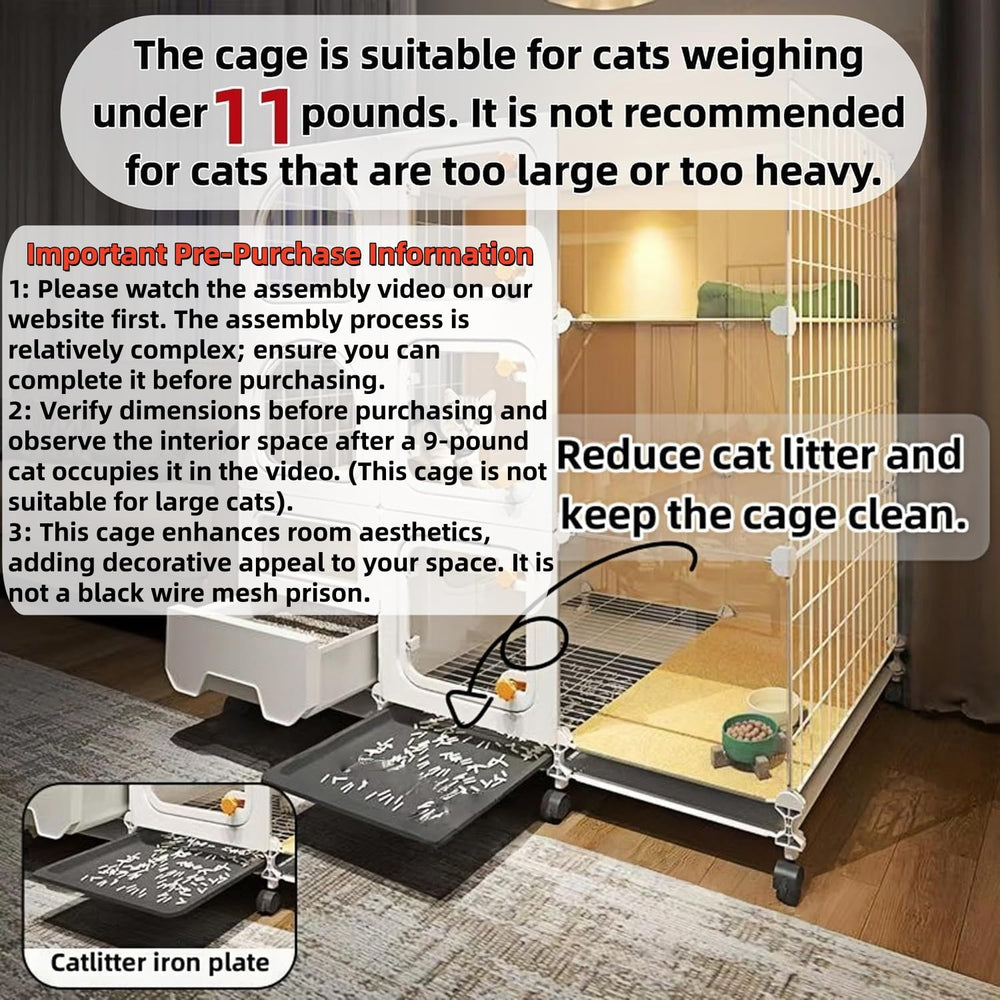 Generic cat cage with bowl set for convenient feeding.