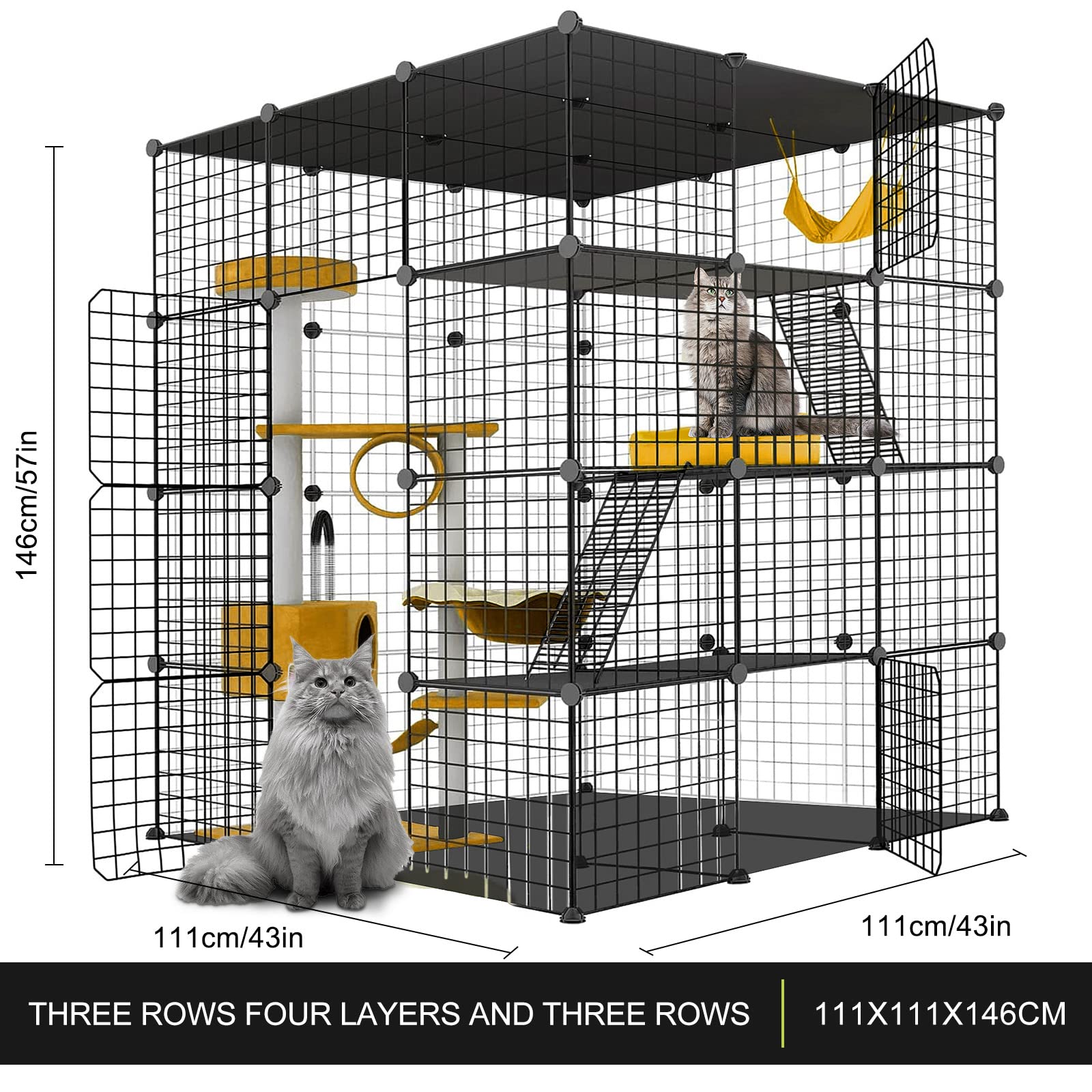 Generic Cat Cage interior with a spacious multi-level play area for pets.