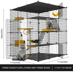 Generic Cat Cage interior with a spacious multi-level play area for pets.