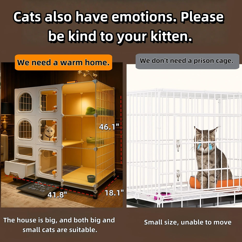 Generic cat cage ventilation design supports airflow and odor control.
