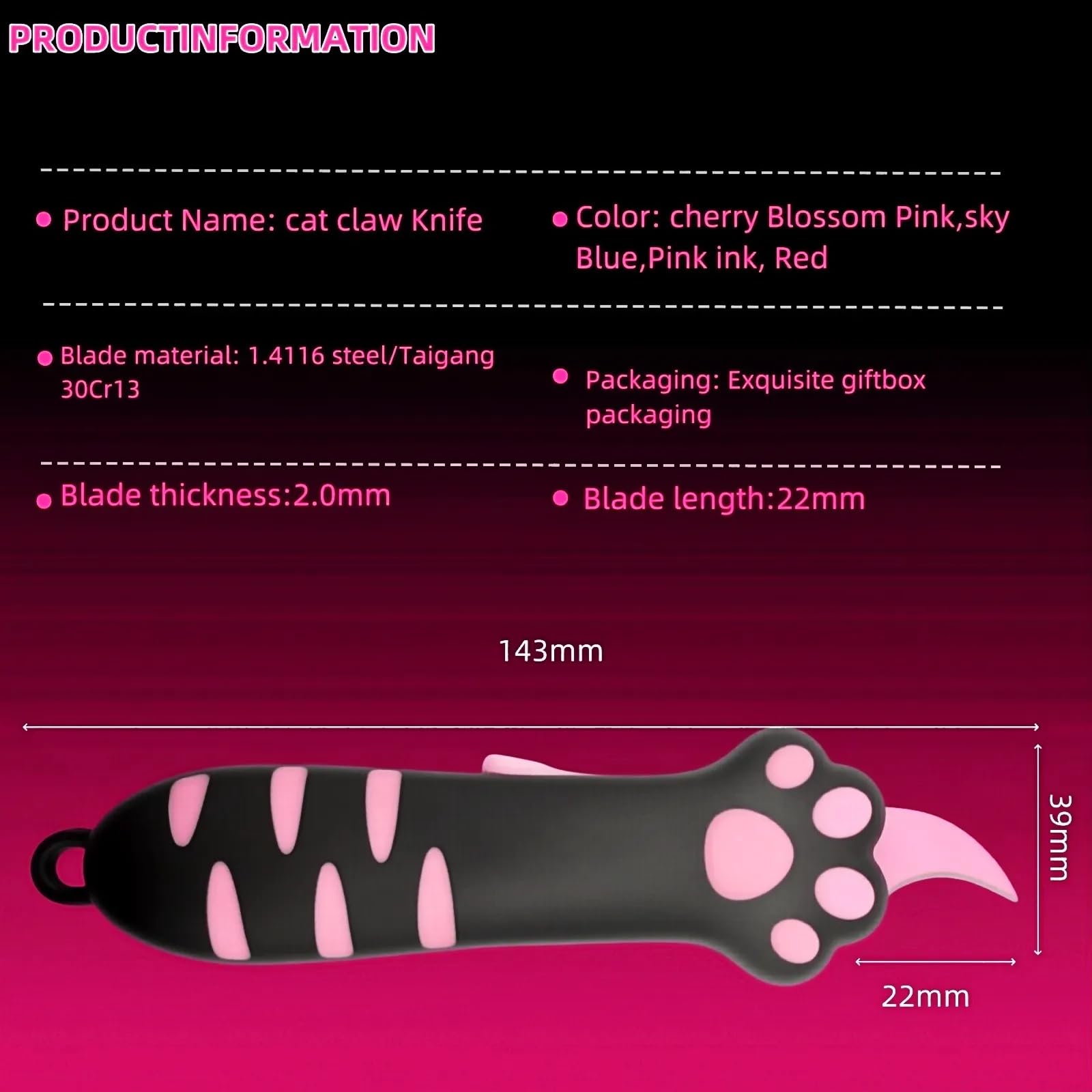 Generic Cat Paw Box Cutter close-up emphasizes durable materials and finish