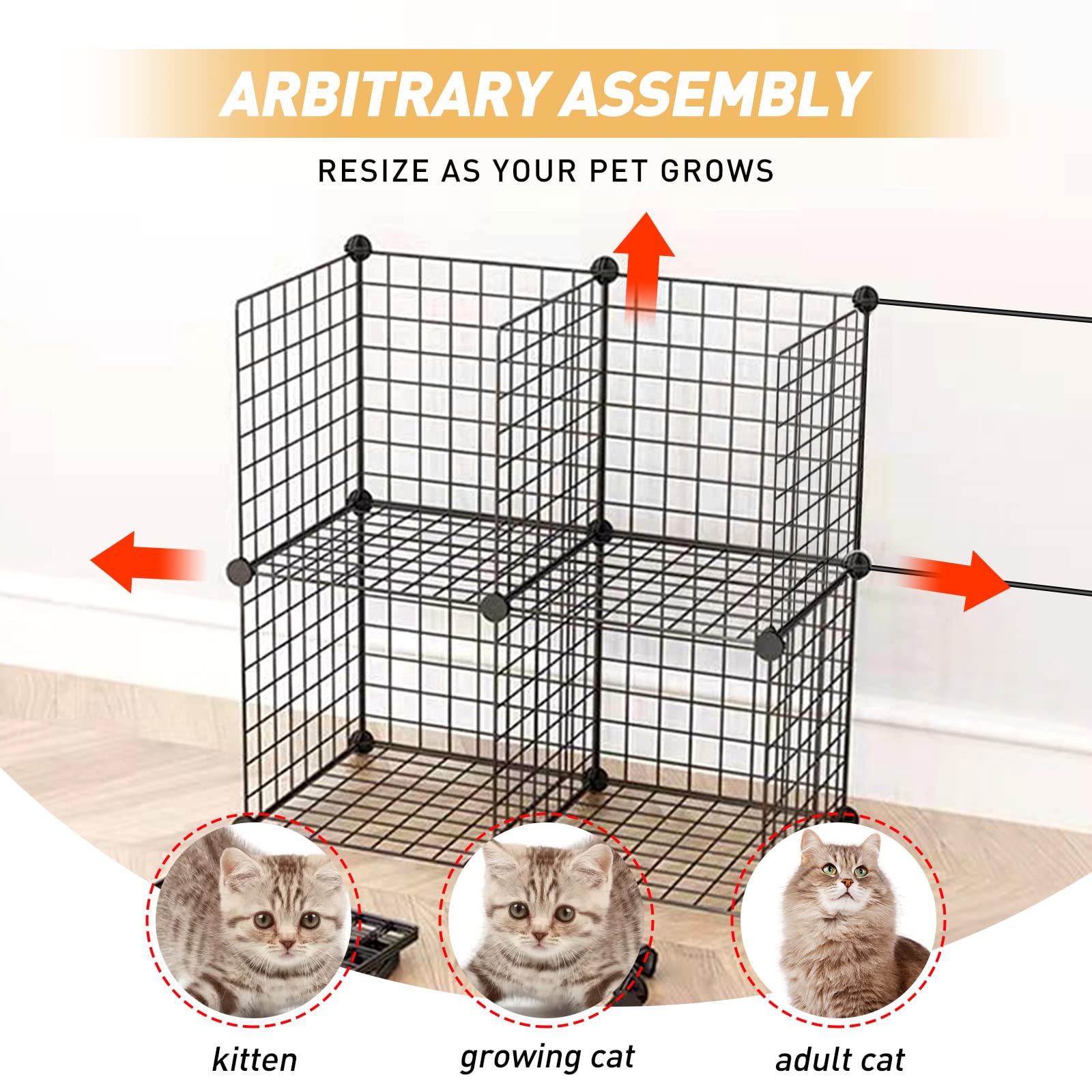 Generic Cat Playpen detachable modular design for easy rearrangement.