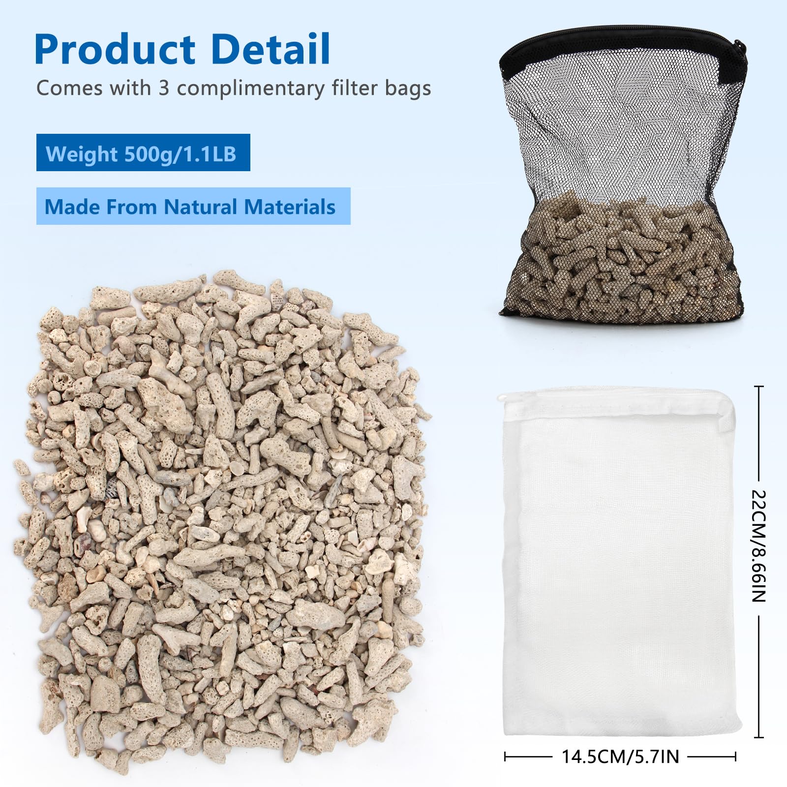 Generic crushed coral decor enhances tank aesthetics while supporting stable water conditions.