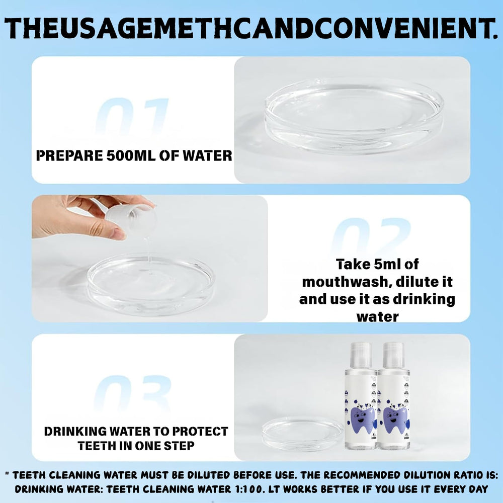 Generic Dental Plus odorless water additive blends invisibly into water