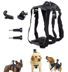 Generic dog camera mount harness on back view for hands-free action filming with your dog.