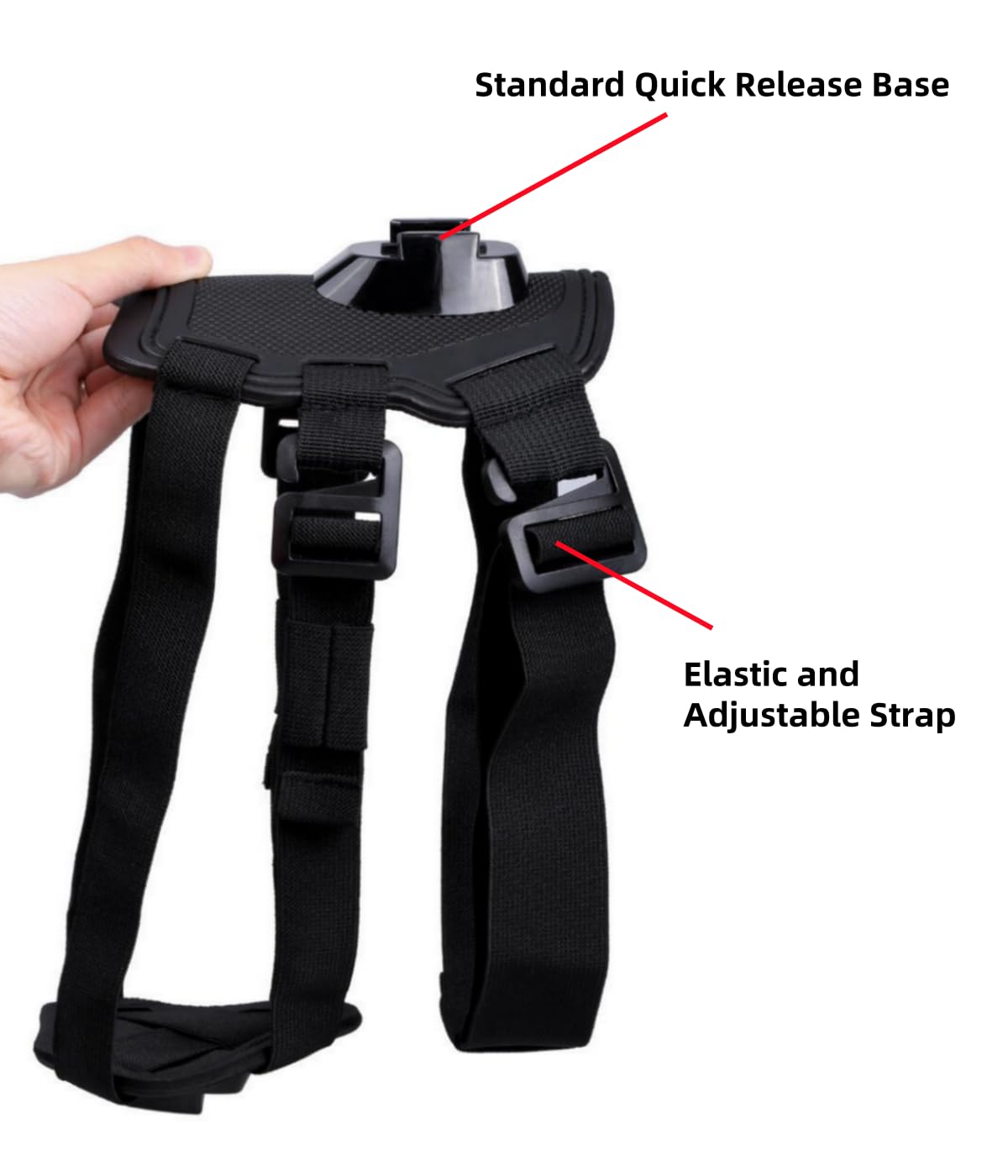 Generic dog camera mount harness chest view highlights chest mounting for immersive perspectives.