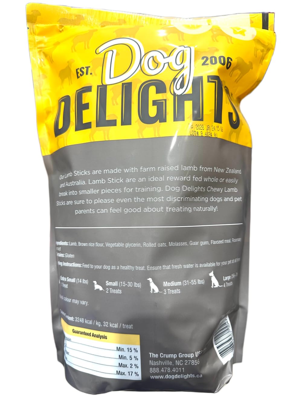 Generic Dog Delight lamb sticks served as training rewards.