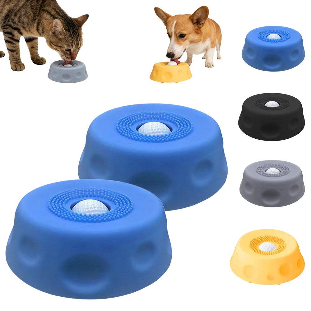Generic dog lick bowl with rolling ball promotes slower feeding and engaging meals.