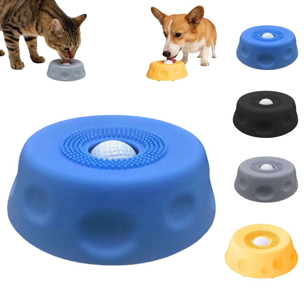 Generic Dog Lick Bowl with Ball promotes gradual licking for calmer meals.