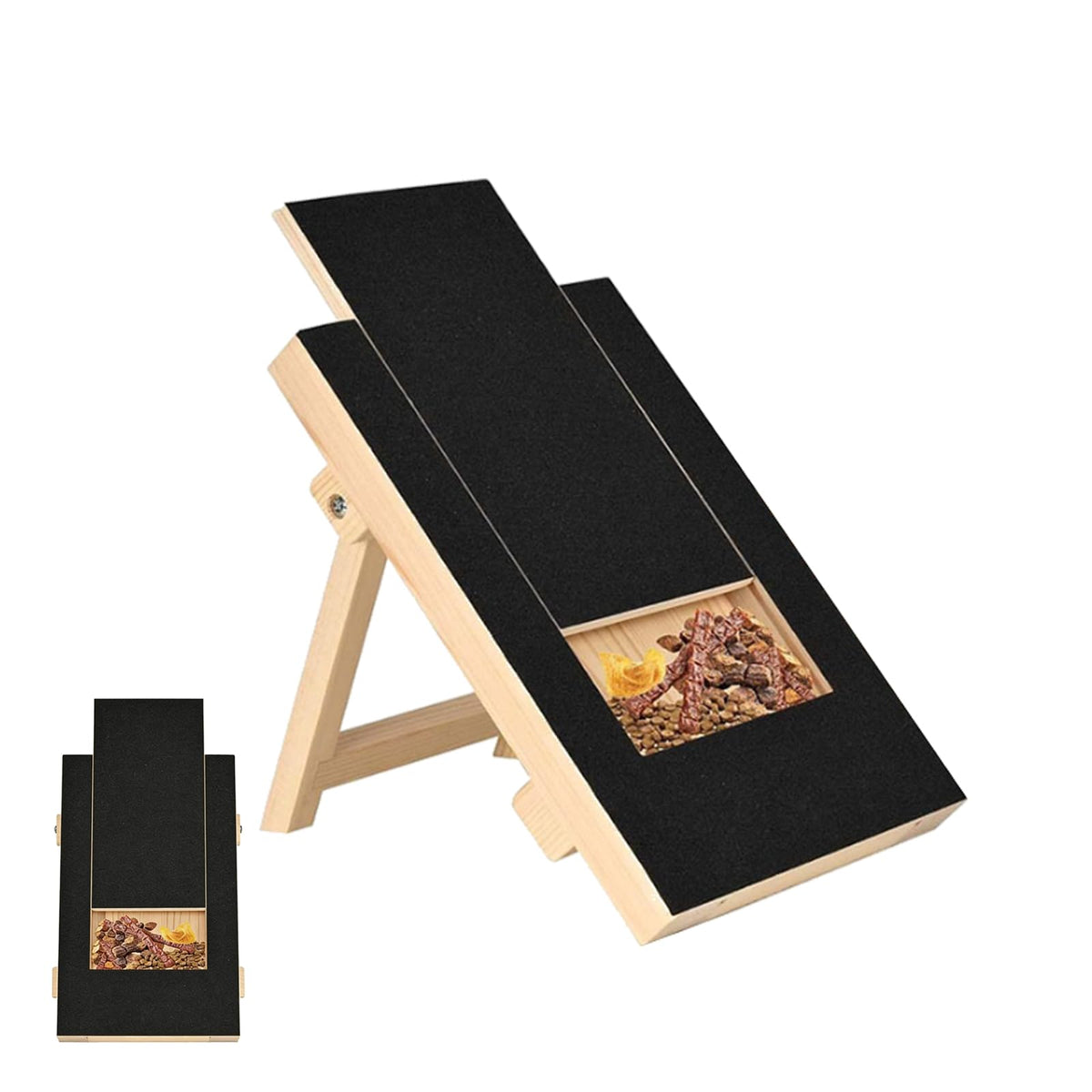 Generic dog nail scratch board with built-in treat drawer for rewarding grooming sessions.