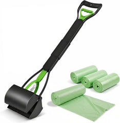 Generic dog pooper scooper with a 32-inch handle for effortless standing cleanup.