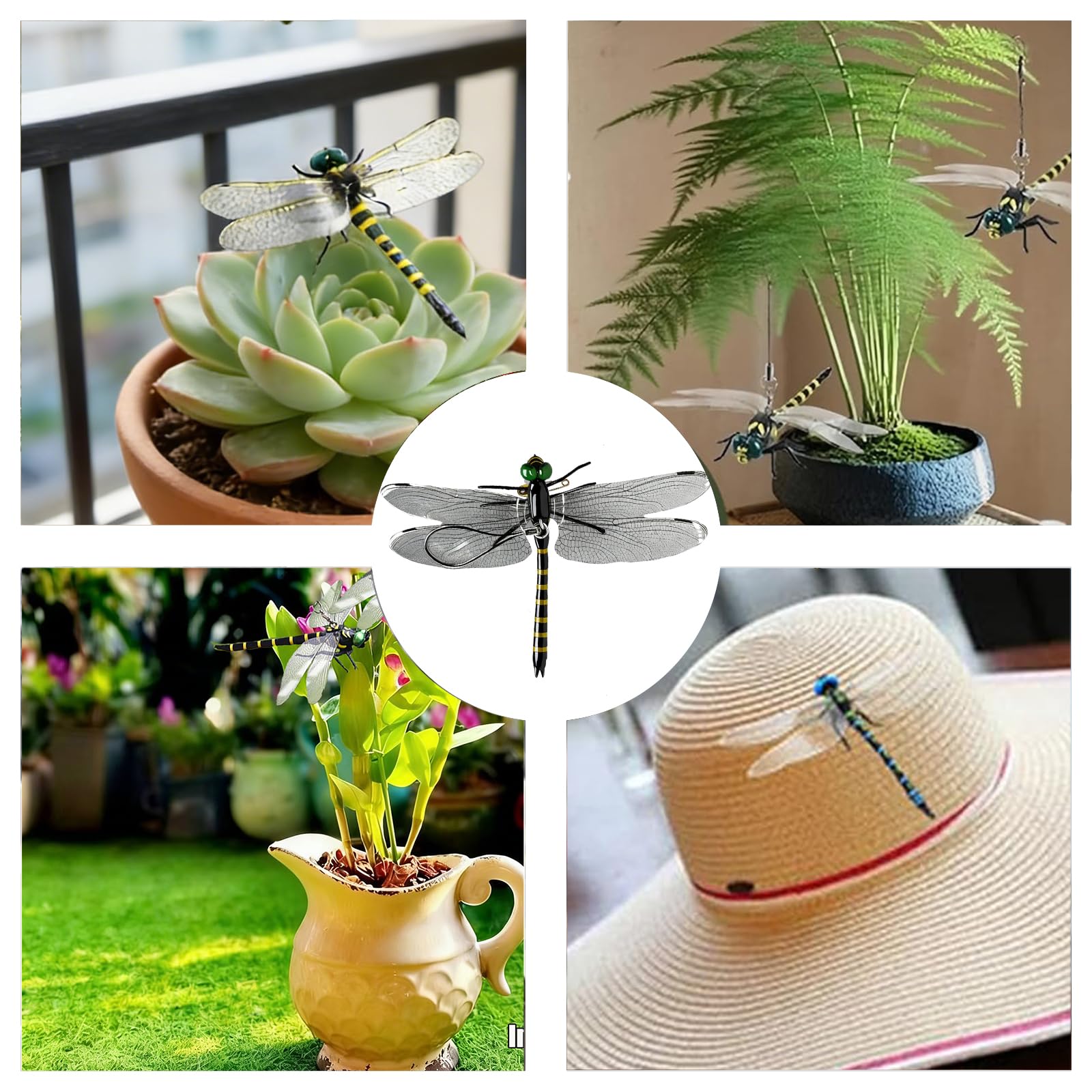 Generic dragonfly clip on a hat offers versatile DIY styling.