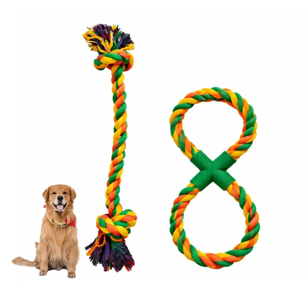 Generic durable rope toy figure-8 closeup for strong chewers.