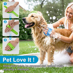 Generic Enmaipet grooming gloves with silicone bristles for deep cleaning and fur removal.