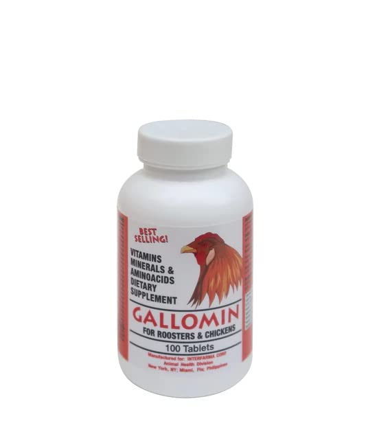 Generic Gallomin 100 tablets for roosters, tablet supplement supporting daily vitality and poultry health