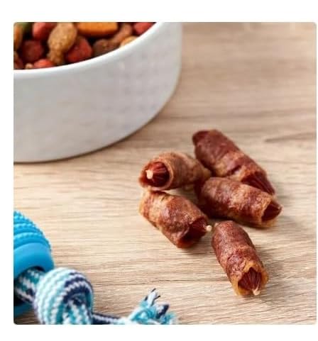 Generic Golden Rewards pigs in a blanket treats outside package highlight air-dried freshness.