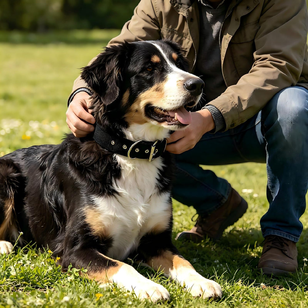 Generic Heavy-Duty Nylon Dog Collar: easy-clean close-up for quick maintenance.