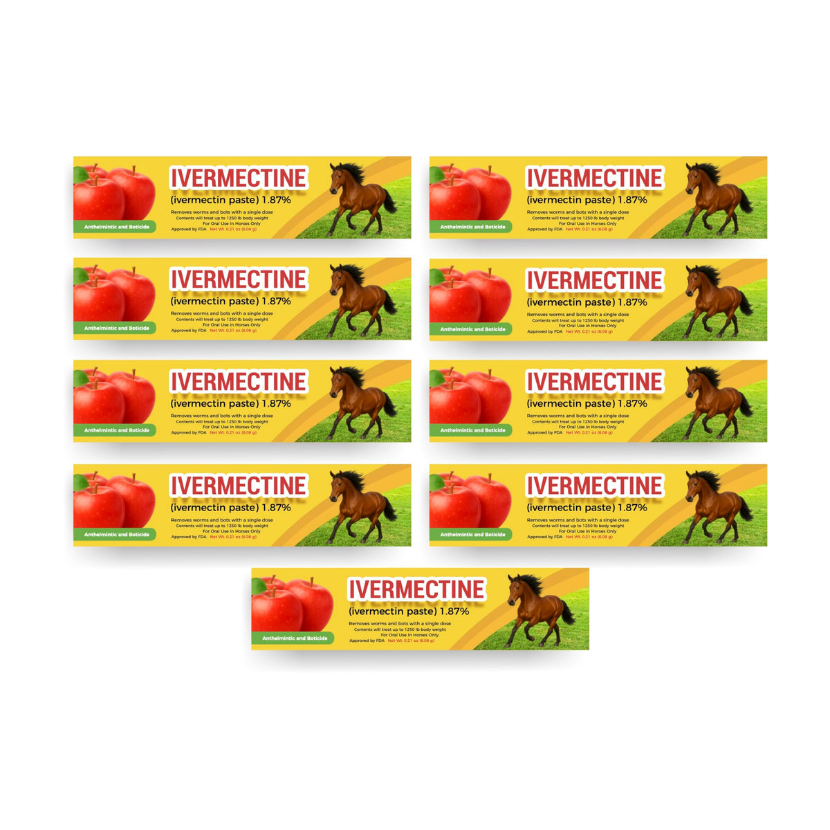 Generic Horse Paste Gel apple flavored syringe with weight based dosing