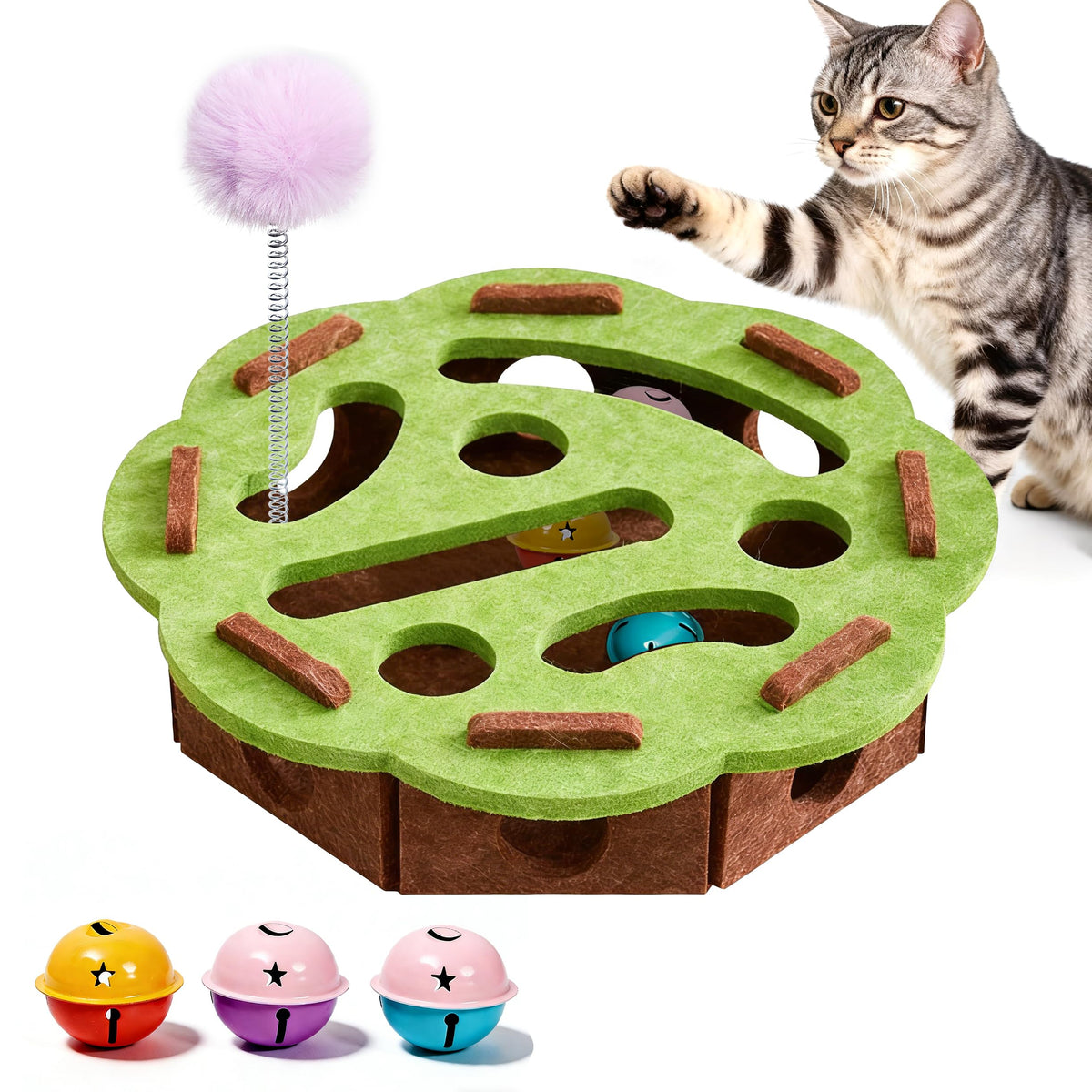 Generic interactive cat puzzle toy maze for indoor play and mental stimulation.
