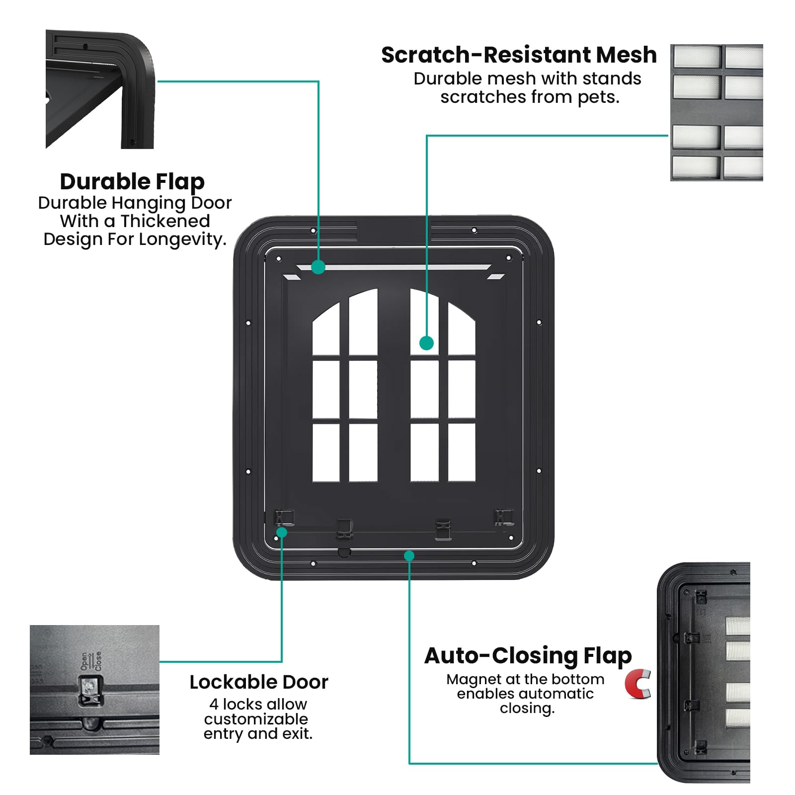 Generic large pet screen door featuring heavy duty mesh and reinforced frame