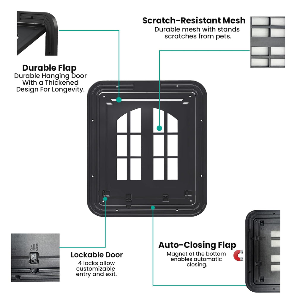 Generic large pet screen door featuring heavy duty mesh and reinforced frame