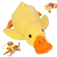 Generic Mellow Dog Calming Duck toy, bright yellow, quacking sound for indoor dogs.
