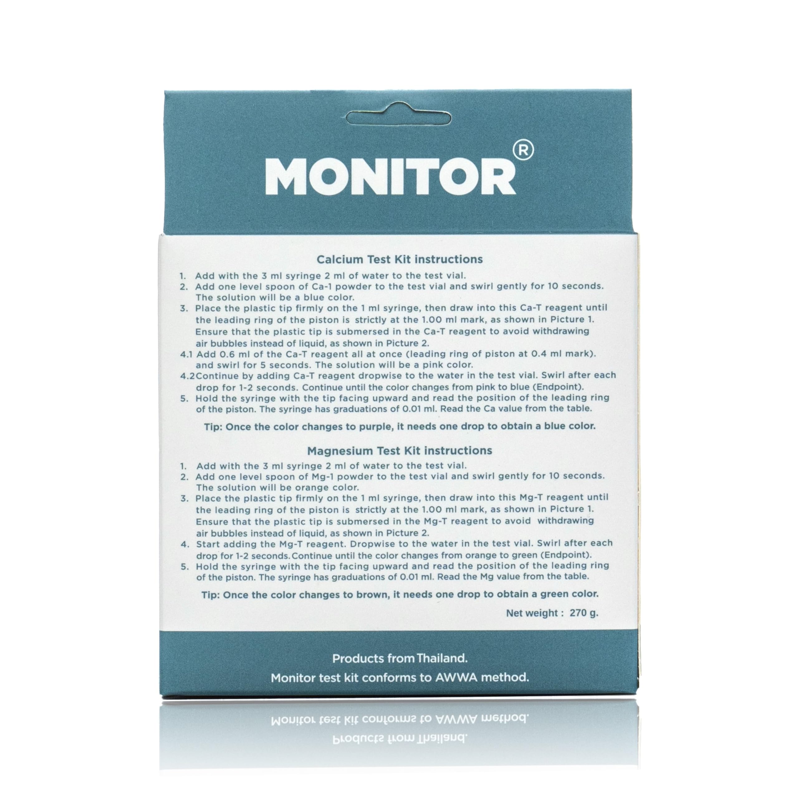 Generic Monitor Ca/Mg Test Kit magnesium endpoint color reading for quick results.